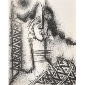 A. S. Rind, 22 x 28 Inch, Charcoal On Paper, Figurative Painting, AC-ASR-739